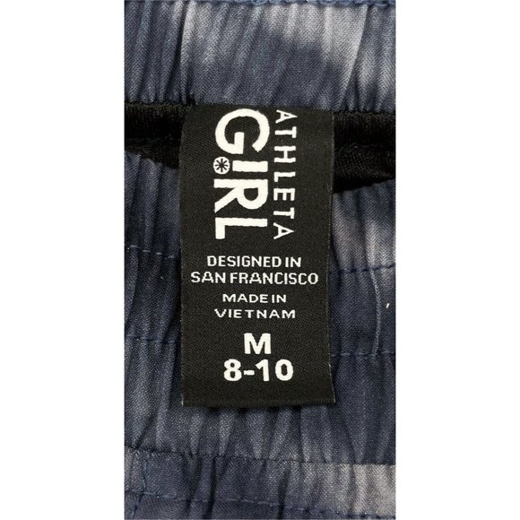 Athleta Girl Tie Dye Dark Blue 2.5" Inseam Athletic Lined Shorts Medium 8-10 - Picture 4 of 4